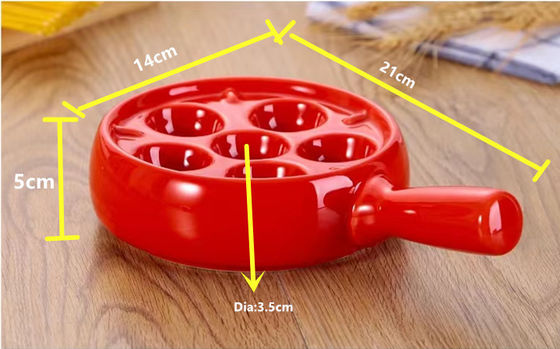 6 khe cắm Quanh Ceramic Escargot đĩa với tay cầm tùy chỉnh màu sắc