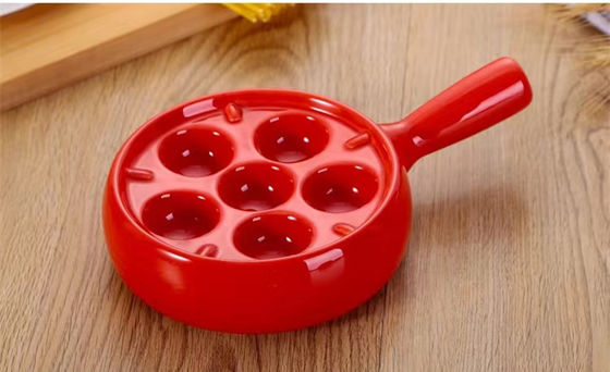 6 khe cắm Quanh Ceramic Escargot đĩa với tay cầm tùy chỉnh màu sắc