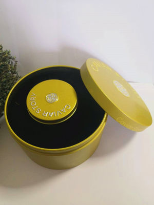 Hỗn chân không Caviar hộp thiếc cho 30g / 50g Caviar với muỗng lau Logo đúc nắp