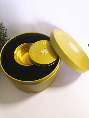Hỗn chân không Caviar hộp thiếc cho 30g / 50g Caviar với muỗng lau Logo đúc nắp