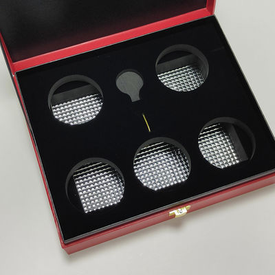 Hộp quà cá sấu chất lượng cao bằng da PU với logo tấm vàng cho 30g và 125g thiếc chống nước