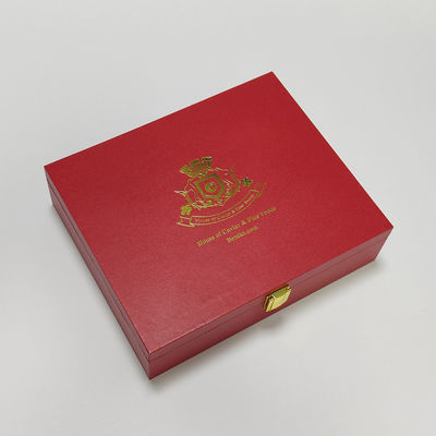 Hộp quà cá sấu chất lượng cao bằng da PU với logo tấm vàng cho 30g và 125g thiếc chống nước