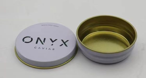 0.28mm Chất ăn chất lượng thiếc caviar bao bì chân không hộp 30g và 50g với nắp phẳng