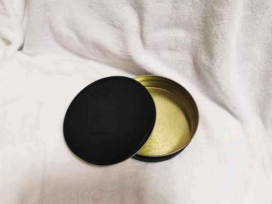 Tấm chân không rỗng Caviar Tin Can Food Grade Packaging 500ml với màu đen nhạt bên trong vàng