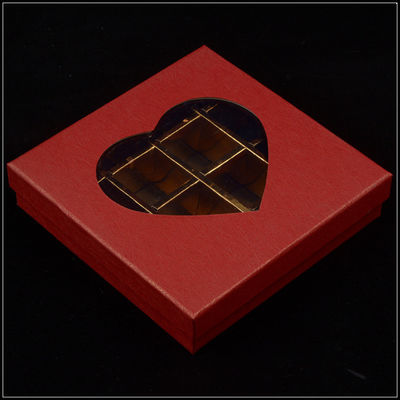 Hộp giấy và nắp, hộp sô cô la ngày Valentine với cửa sổ nhựa