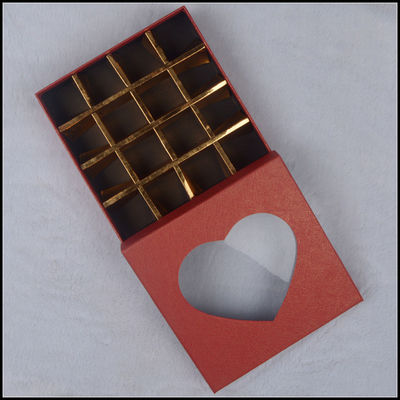 Hộp giấy và nắp, hộp sô cô la ngày Valentine với cửa sổ nhựa