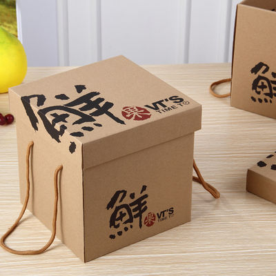 Hộp đóng gói hộp bìa đồ trang trí với dây thừng bông / tay cầm dây thừng PP