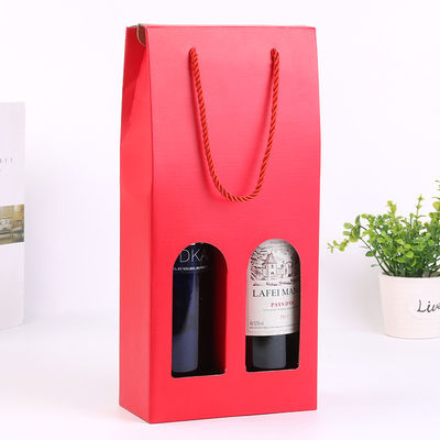 Hộp rượu cardboard tái chế, hộp quà rượu 2 chai - kín tốt