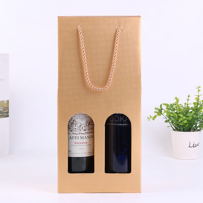 Hộp rượu cardboard tái chế, hộp quà rượu 2 chai - kín tốt