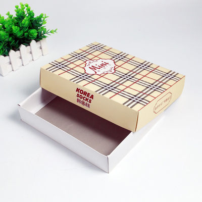 Hộp đóng gói giấy hình vuông với nắp cho vớ nam và trẻ em