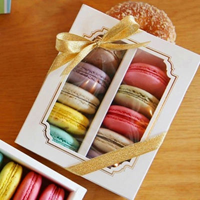Hộp đóng gói thực phẩm macaron cá nhân với cửa sổ rõ ràng 15.7x12.8x5.8cm