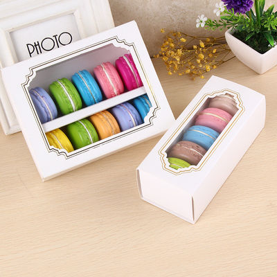 Hộp đóng gói thực phẩm macaron cá nhân với cửa sổ rõ ràng 15.7x12.8x5.8cm