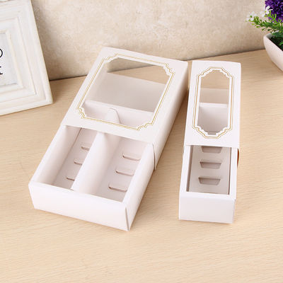 Hộp đóng gói thực phẩm macaron cá nhân với cửa sổ rõ ràng 15.7x12.8x5.8cm
