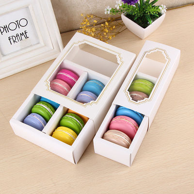 Hộp đóng gói thực phẩm macaron cá nhân với cửa sổ rõ ràng 15.7x12.8x5.8cm