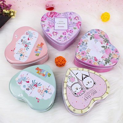 Bao bì kẹo hộp thiếc kim loại hình trái tim cho ngày Valentine và sinh nhật