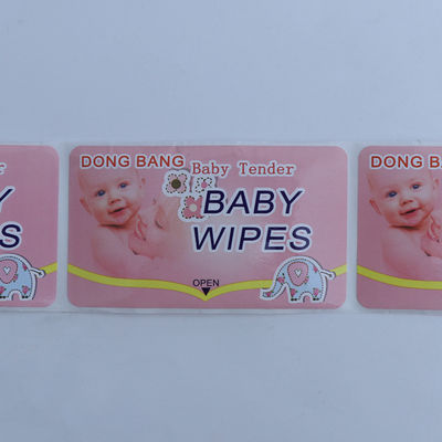 Kiểm tra nước Khách hàng in dán vinyl tự dán cho khăn lau trẻ em