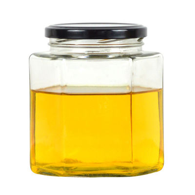 Thùng lưu trữ thủy tinh tinh lục giác 100ml 500ml Với nắp kim loại cho kem mật ong