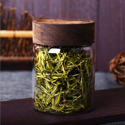 Chất chứa thủy tinh chống nhiệt chai với cây Acacia vít nắp đầu