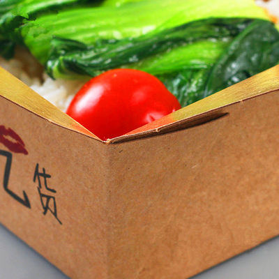 Một lần sử dụng đồ ăn mang đi đồ thủ công giấy đồ ăn trưa hộp thức ăn hộp thức ăn giấy tiêu chuẩn
