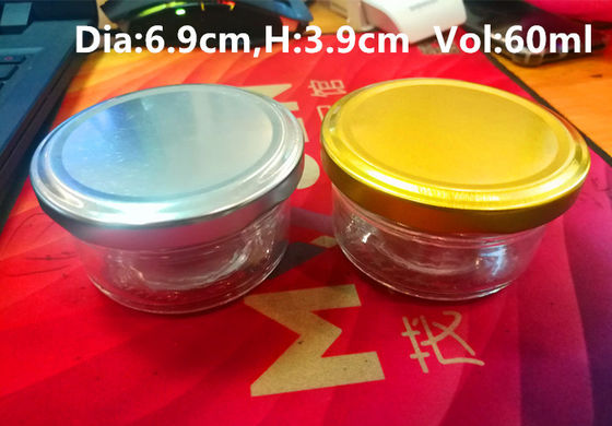 High Transparent Glass Caviar Packaging Jar 1oz 50-60gram FDA chấp thuận