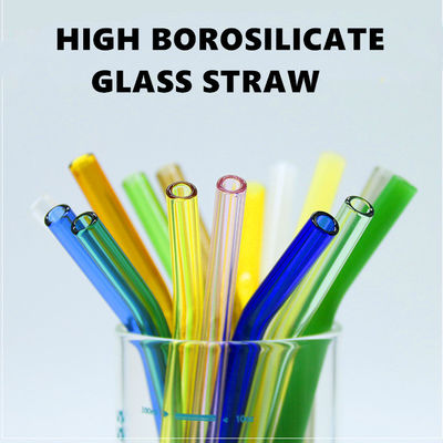 Chống nhiệt uống borosilicate kính rơm thân thiện với môi trường