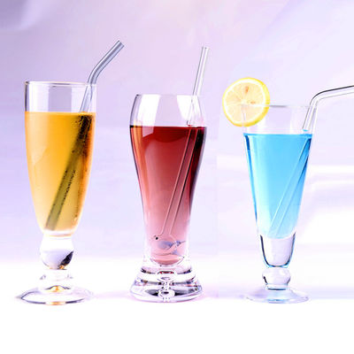 Chống nhiệt uống borosilicate kính rơm thân thiện với môi trường